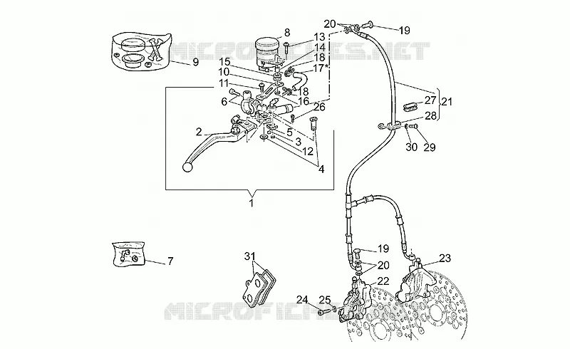 Sys.frein avant MOTO GUZZI MOTO-GUZZI-MOTORCYCLES 1100 V11 2001  V 11 Sport - Mandello