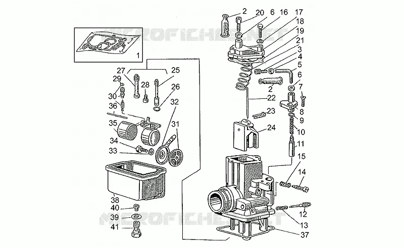 Carburateurs MOTO GUZZI MOTO-GUZZI-MOTORCYCLES 350 V35 1991  V 35 Carabinieri/PA