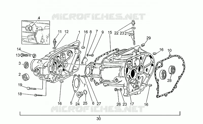 Carter de boîte vitesses MOTO GUZZI MOTO-GUZZI-MOTORCYCLES 350 V35 1991  V 35 Carabinieri/PA