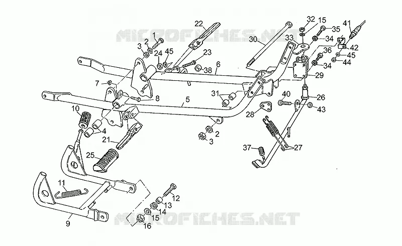 Repose-pieds bequille MOTO GUZZI MOTO-GUZZI-MOTORCYCLES 350 V35 1990  V 35 Carabinieri/PA