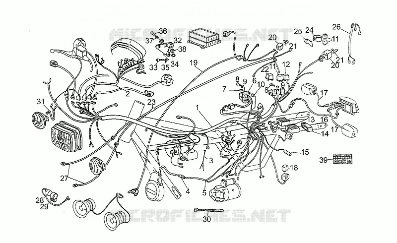Circuit electrique MOTO GUZZI MOTO-GUZZI-MOTORCYCLES 350 V35 1996  V 35 Carabinieri/PA