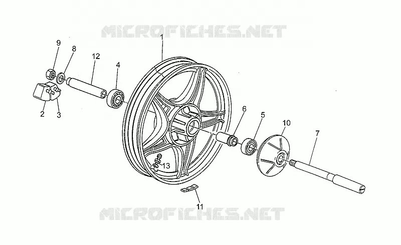 Roue arrière MOTO GUZZI MOTO-GUZZI-MOTORCYCLES 350 V35 1999  V 35 Carabinieri/PA