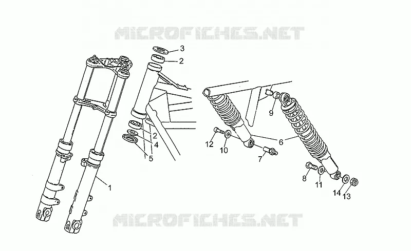 Suspension avant/arriere MOTO GUZZI MOTO-GUZZI-MOTORCYCLES 350 V35 1998  V 35 Carabinieri/PA