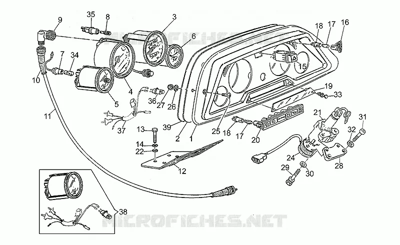Tableau de bord MOTO GUZZI MOTO-GUZZI-MOTORCYCLES 350 V35 1994  V 35 Carabinieri/PA