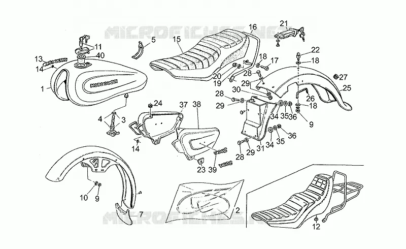 Carrosserie MOTO GUZZI MOTO-GUZZI-MOTORCYCLES 350 V35 1982  V 35 C - V 50 C