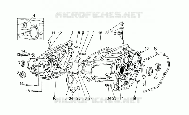 Carter de boîte vitesses MOTO GUZZI MOTO-GUZZI-MOTORCYCLES 350 V35 1983  V 35 C - V 50 C