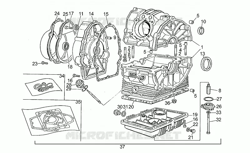 Carter moteur MOTO GUZZI MOTO-GUZZI-MOTORCYCLES 350 V35 1982  V 35 C - V 50 C