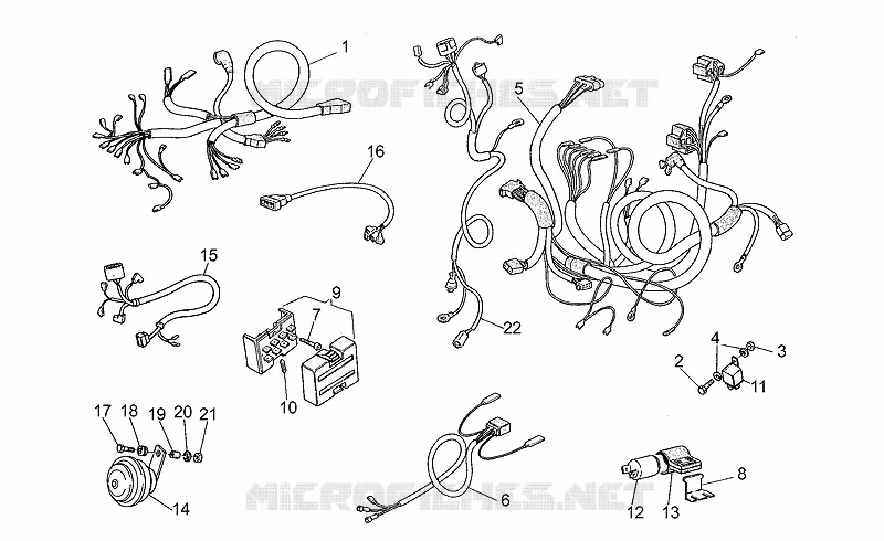 Circuit electrique MOTO GUZZI MOTO-GUZZI-MOTORCYCLES 350 V35 1982  V 35 C - V 50 C