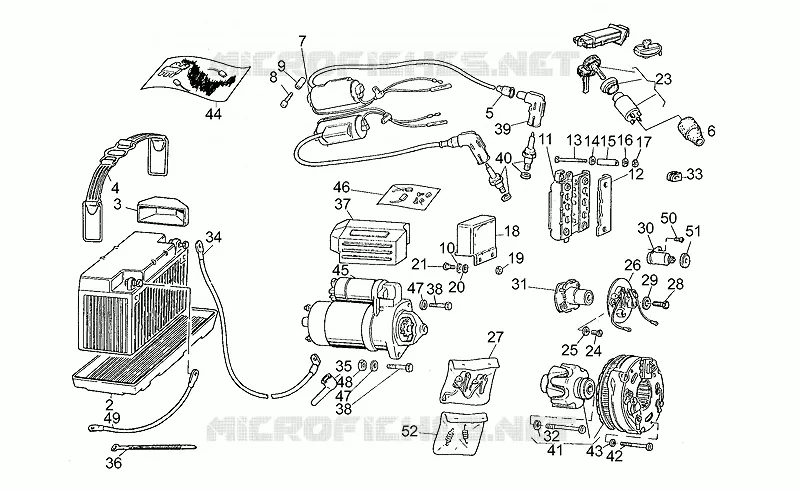 Dispositifs électriques MOTO GUZZI MOTO-GUZZI-MOTORCYCLES 350 V35 1985  V 35 C - V 50 C