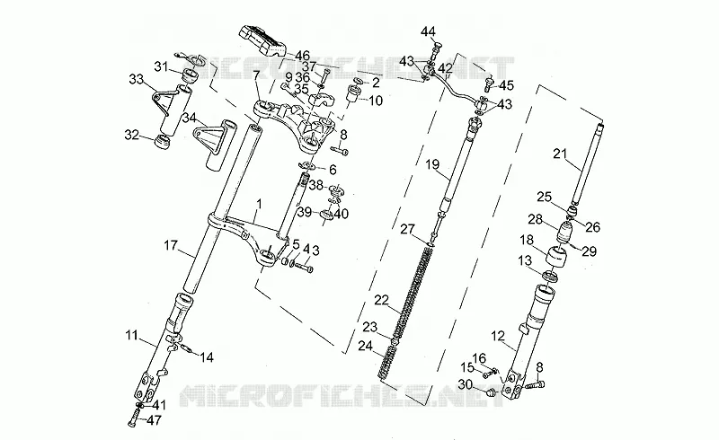 Fourche Av. MOTO GUZZI MOTO-GUZZI-MOTORCYCLES 350 V35 1983  V 35 C - V 50 C
