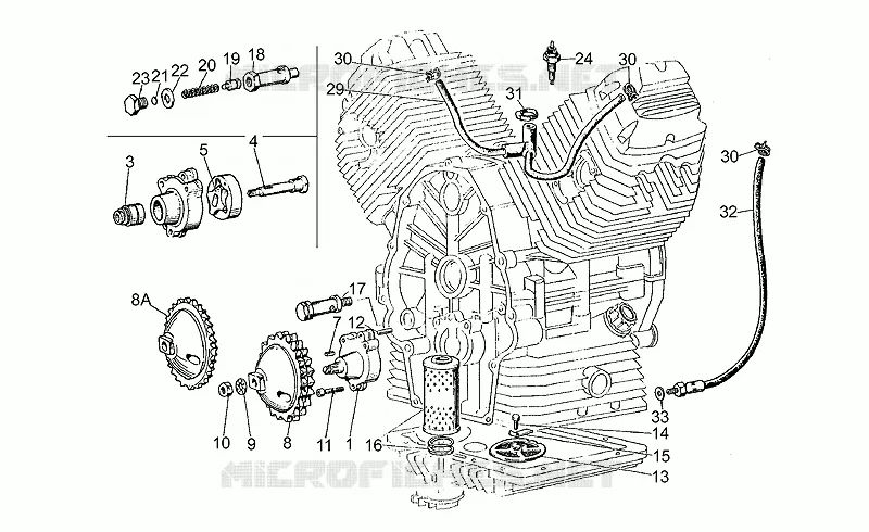 Pompe huile-filtre MOTO GUZZI MOTO-GUZZI-MOTORCYCLES 350 V35 1985  V 35 C - V 50 C