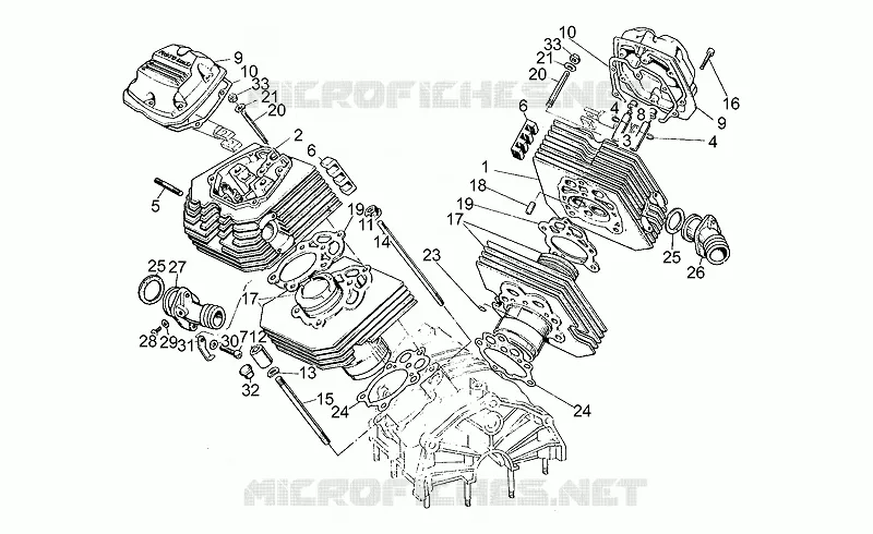 Tête cylindre MOTO GUZZI MOTO-GUZZI-MOTORCYCLES 350 V35 1983  V 35 C - V 50 C