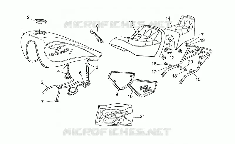 Carrosserie MOTO GUZZI MOTO-GUZZI-MOTORCYCLES 350 V35 1988  V 35 Florida