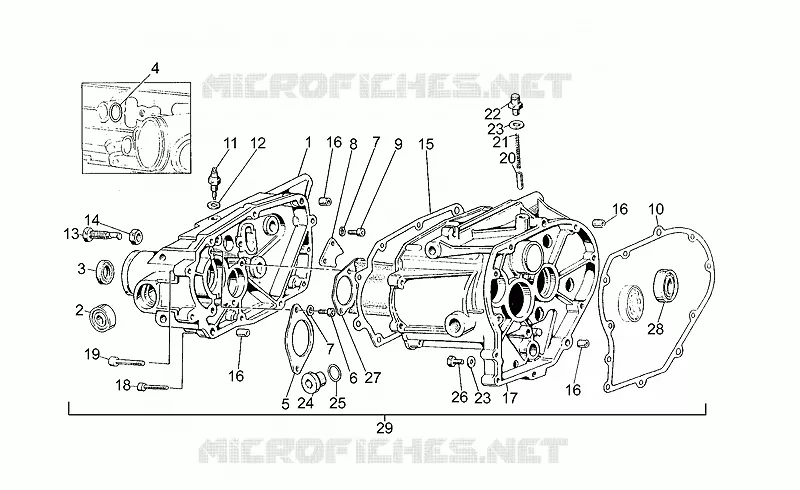Carter de boîte vitesses MOTO GUZZI MOTO-GUZZI-MOTORCYCLES 350 V35 1990  V 35 Florida