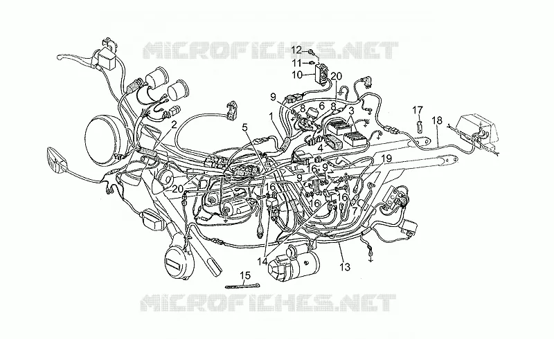 Circuit electrique MOTO GUZZI MOTO-GUZZI-MOTORCYCLES 350 V35 1988  V 35 Florida