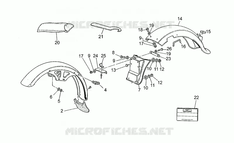 Garde-boue MOTO GUZZI MOTO-GUZZI-MOTORCYCLES 350 V35 1988  V 35 Florida