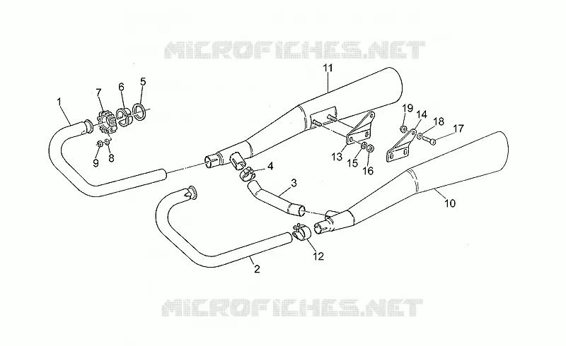 Groupe echappement MOTO GUZZI MOTO-GUZZI-MOTORCYCLES 350 V35 1990  V 35 Florida