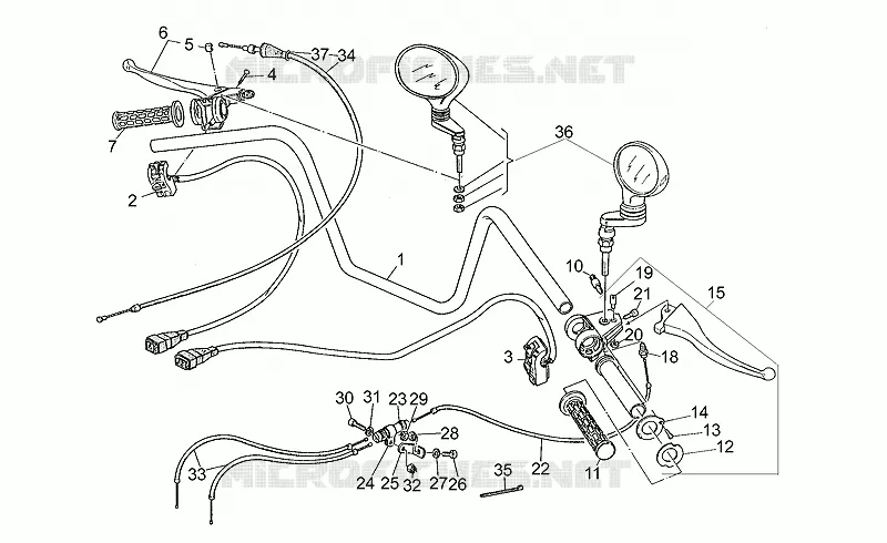 Guidon MOTO GUZZI MOTO-GUZZI-MOTORCYCLES 350 V35 1990  V 35 Florida