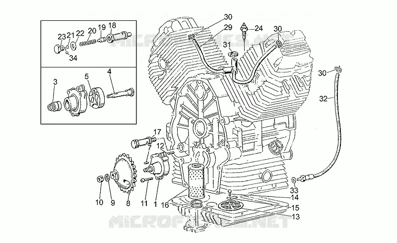 Pompe huile-filtre MOTO GUZZI MOTO-GUZZI-MOTORCYCLES 350 V35 1988  V 35 Florida