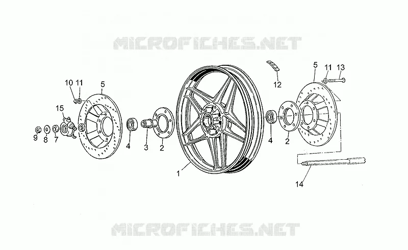 Roue Av. MOTO GUZZI MOTO-GUZZI-MOTORCYCLES 350 V35 1989  V 35 Florida