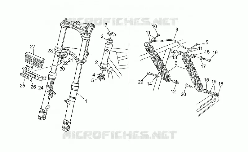 Suspension avant/arriere MOTO GUZZI MOTO-GUZZI-MOTORCYCLES 350 V35 1989  V 35 Florida