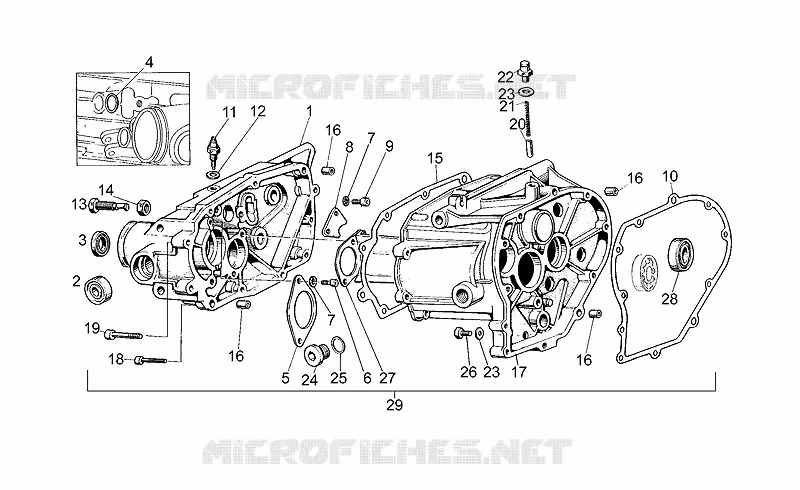 Carter de boîte vitesses MOTO GUZZI MOTO-GUZZI-MOTORCYCLES 350 V35 1982  V 35 II