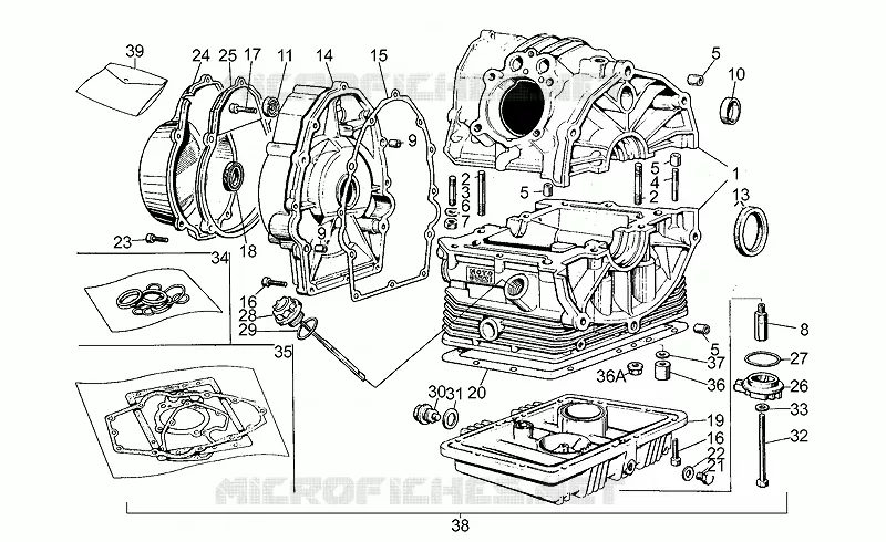 Carter moteur MOTO GUZZI MOTO-GUZZI-MOTORCYCLES 350 V35 1982  V 35 II