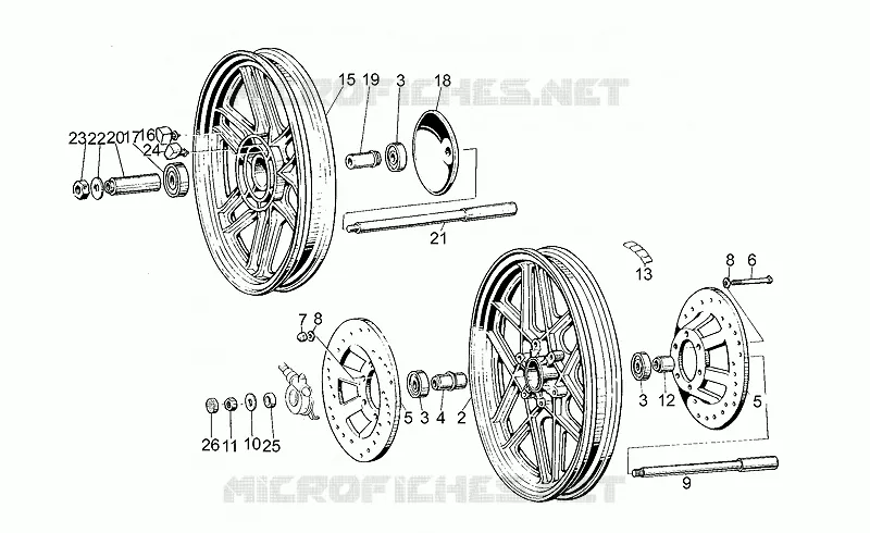 Roues MOTO GUZZI MOTO-GUZZI-MOTORCYCLES 350 V35 1985  V 35 II