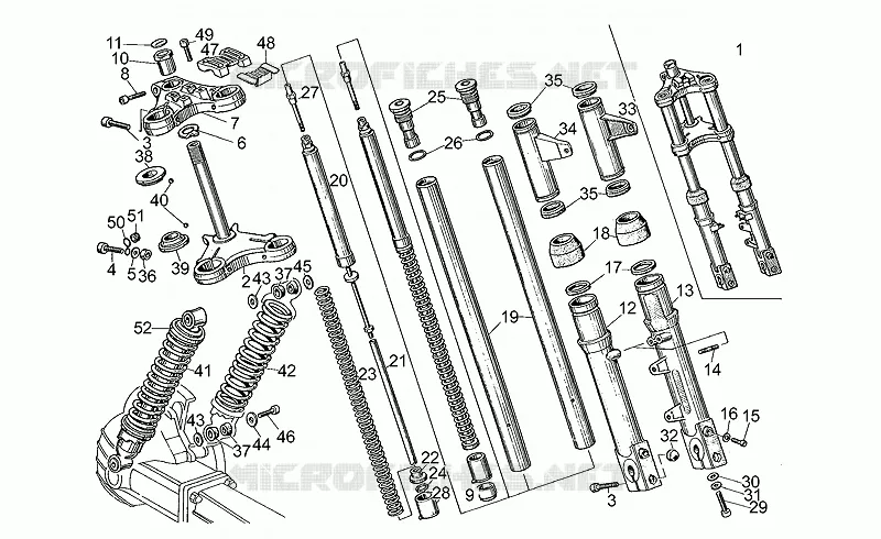 Suspension avant/arriere MOTO GUZZI MOTO-GUZZI-MOTORCYCLES 350 V35 1981  V 35 II