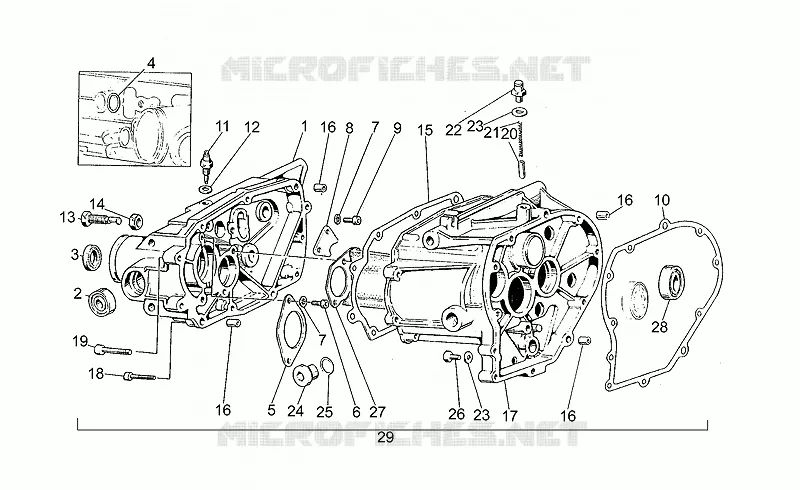 Carter de boîte vitesses MOTO GUZZI MOTO-GUZZI-MOTORCYCLES 350 V35 1987  V 35 II