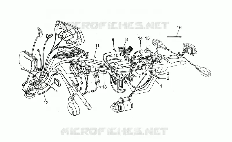Circuit electrique MOTO GUZZI MOTO-GUZZI-MOTORCYCLES 350 V35 1987  V 35 II