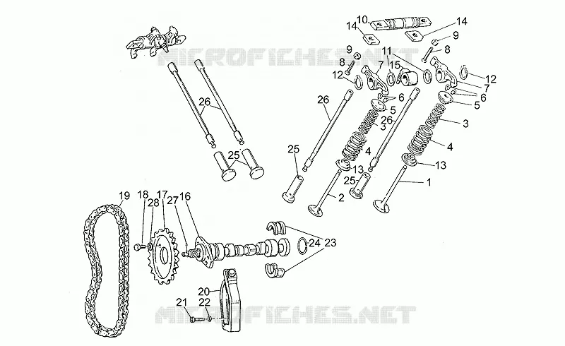 Distribution MOTO GUZZI MOTO-GUZZI-MOTORCYCLES 350 V35 1987  V 35 II