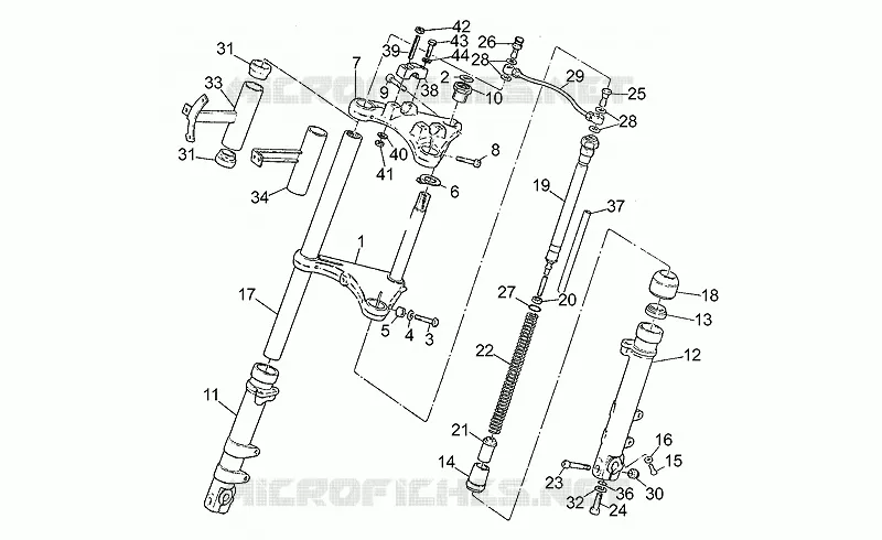 Fourche AV MOTO GUZZI MOTO-GUZZI-MOTORCYCLES 350 V35 1985  V 35 II