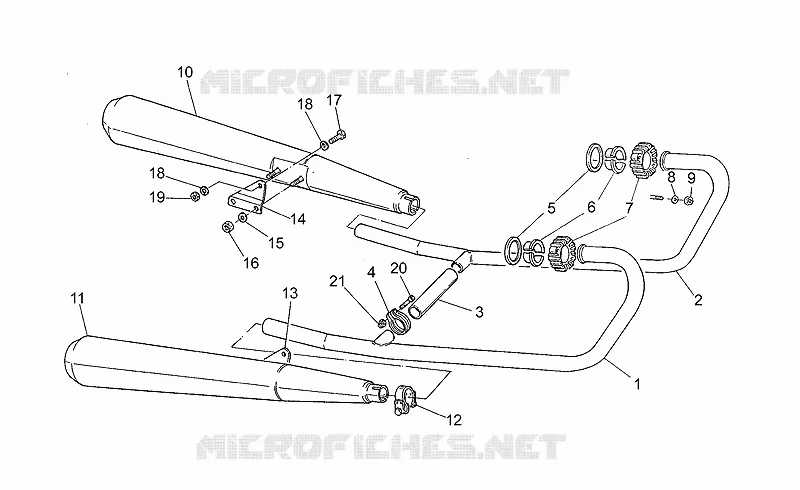 Groupe echappement MOTO GUZZI MOTO-GUZZI-MOTORCYCLES 350 V35 1987  V 35 II