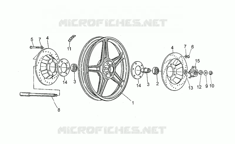 Roue Av. MOTO GUZZI MOTO-GUZZI-MOTORCYCLES 350 V35 1985  V 35 II