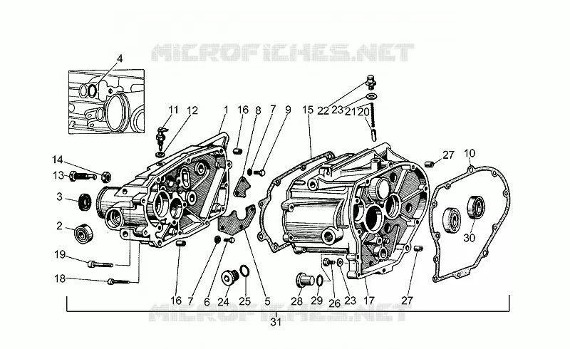 Carter de boîte vitesses MOTO GUZZI MOTO-GUZZI-MOTORCYCLES 500 V50 1977  V 50 Acc. Elettronica