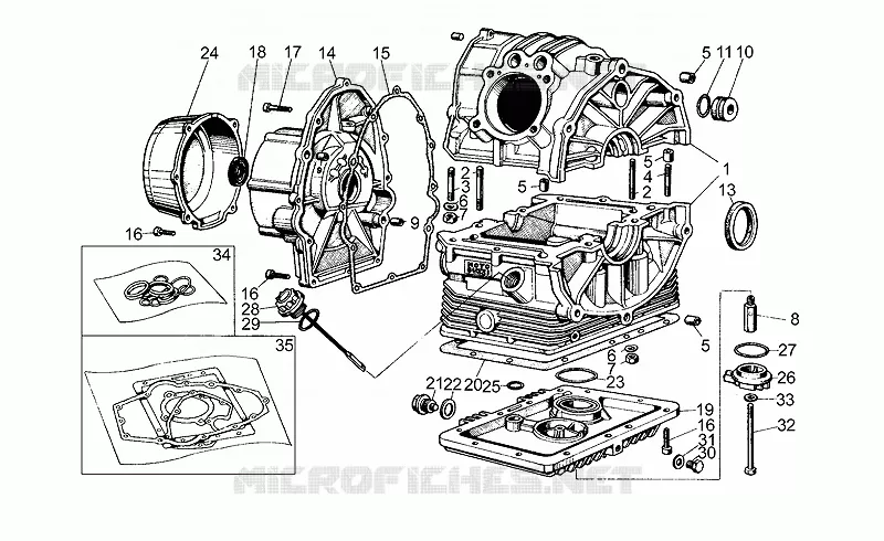 Carter moteur MOTO GUZZI MOTO-GUZZI-MOTORCYCLES 350 V35 1980  V 35 Acc. Elettronica