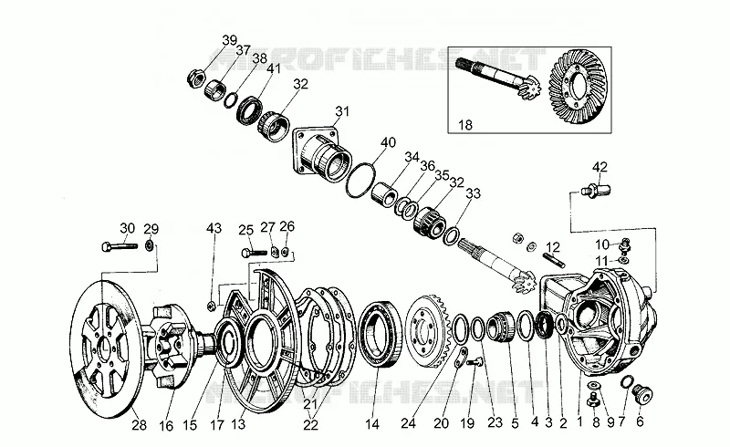 Couple conique MOTO GUZZI MOTO-GUZZI-MOTORCYCLES 500 V50 1977  V 50 Acc. Elettronica