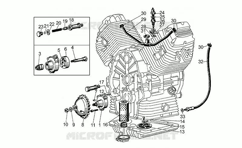 Pompe huile MOTO GUZZI MOTO-GUZZI-MOTORCYCLES 500 V50 1977  V 50 Acc. Elettronica