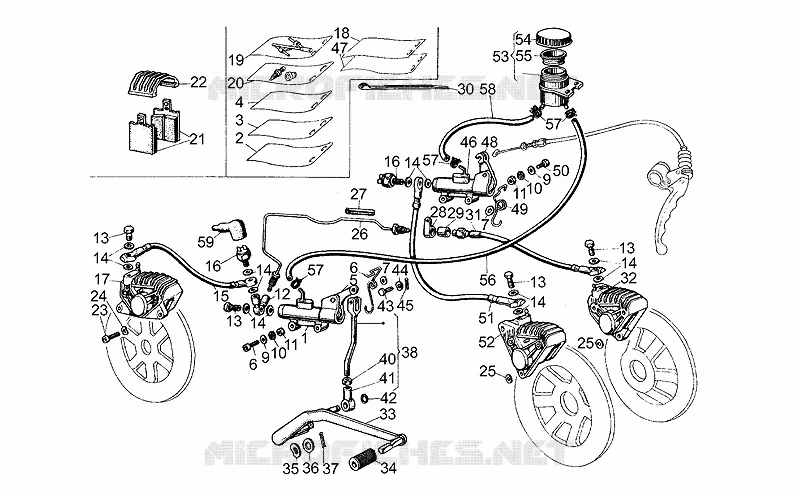 Sys.frein avant/arrière MOTO GUZZI MOTO-GUZZI-MOTORCYCLES 350 V35 1980  V 35 Acc. Elettronica