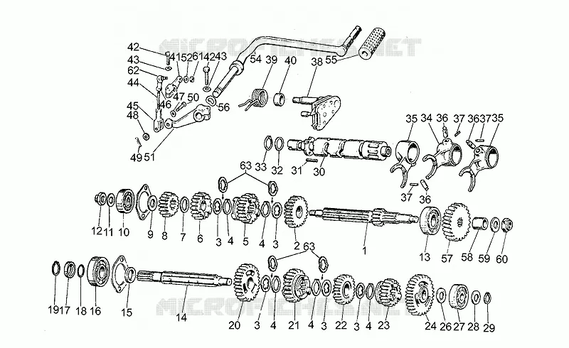 Boîte de vitesses MOTO GUZZI MOTO-GUZZI-MOTORCYCLES 500 V50 1982  V 50 III