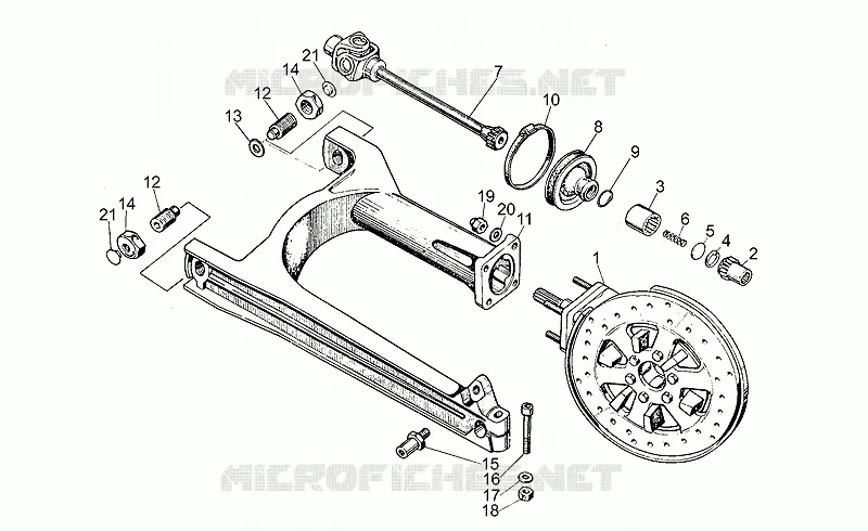 Fourche arriere MOTO GUZZI MOTO-GUZZI-MOTORCYCLES 500 V50 1981  V 50 III
