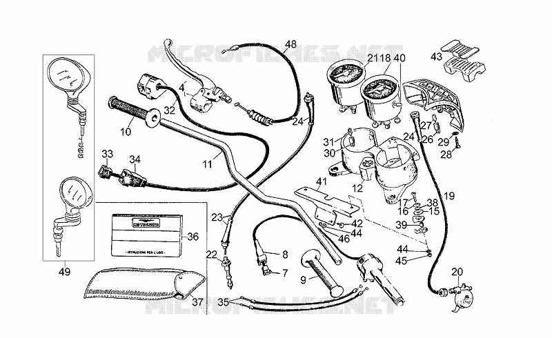 Guidon MOTO GUZZI MOTO-GUZZI-MOTORCYCLES 500 V50 1984  V 50 III