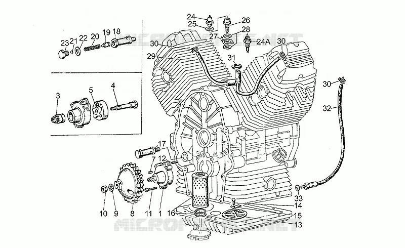 Pompe huile-filtre MOTO GUZZI MOTO-GUZZI-MOTORCYCLES 500 V50 1984  V 50 III