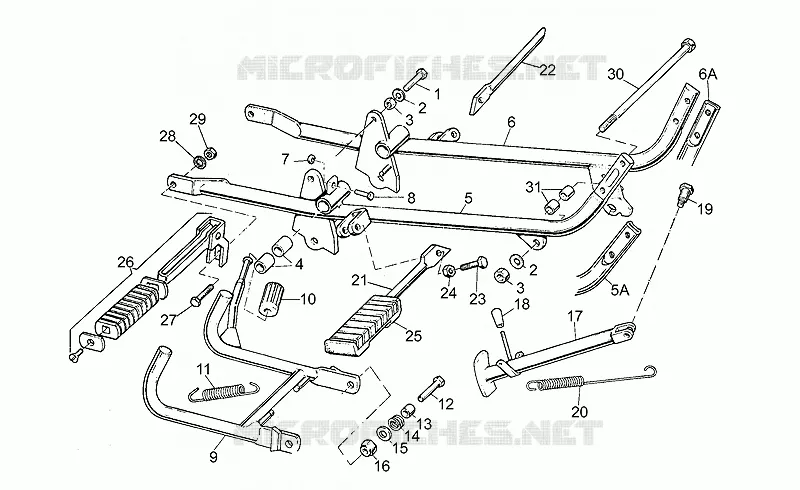 Repose-pieds bequille MOTO GUZZI MOTO-GUZZI-MOTORCYCLES 500 V50 1982  V 50 III