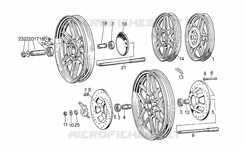 Roues MOTO GUZZI MOTO-GUZZI-MOTORCYCLES 500 V50 1984  V 50 III