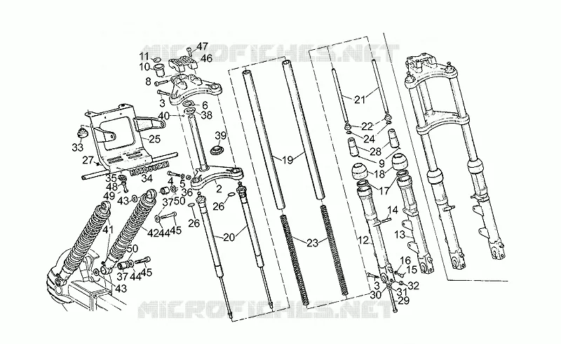 Suspension avant/arriere MOTO GUZZI MOTO-GUZZI-MOTORCYCLES 500 V50 1980  V 50 III