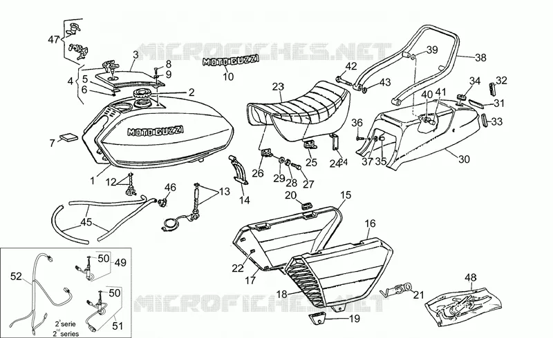 Carrosserie MOTO GUZZI MOTO-GUZZI-MOTORCYCLES 500 V50 1998  V 50 PA