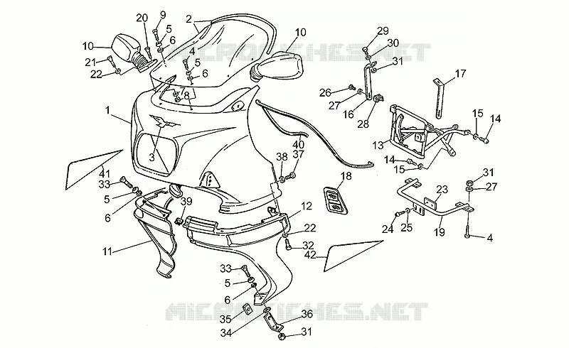 Carrosserie av. - Carène MOTO GUZZI MOTO-GUZZI-MOTORCYCLES 500 V50 1994  V 50 PA