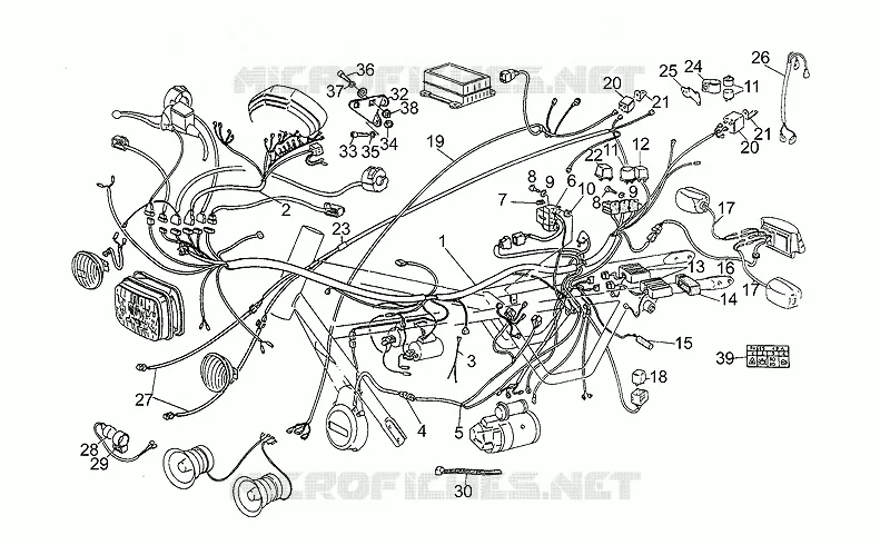 Circuit electrique MOTO GUZZI MOTO-GUZZI-MOTORCYCLES 500 V50 2001  V 50 PA